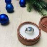925 Sterling Silver Aquamarines Ring Size 7