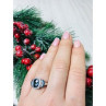 925 Sterling Silver Aquamarines Ring Size 7