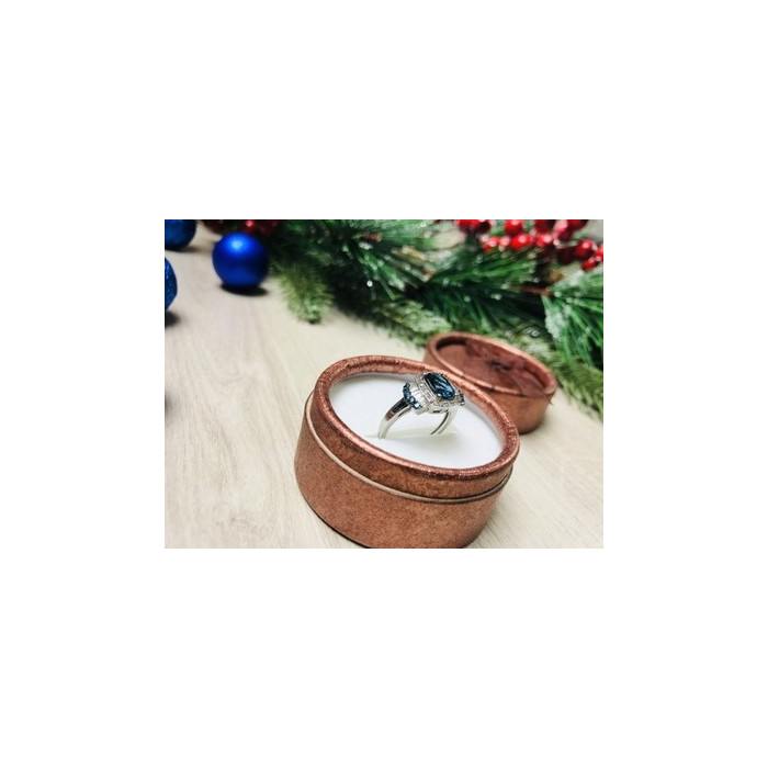 925 Sterling Silver Aquamarines Ring Size 7