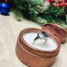 925 Sterling Silver Aquamarines Ring Size 7