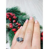 925 Sterling Silver Aquamarines Ring Size 7