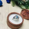 925 Sterling Silver Aquamarines Ring Size 7