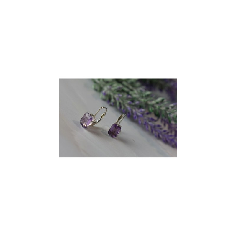 925 Sterling Silver Purple Tourmaline Earrings