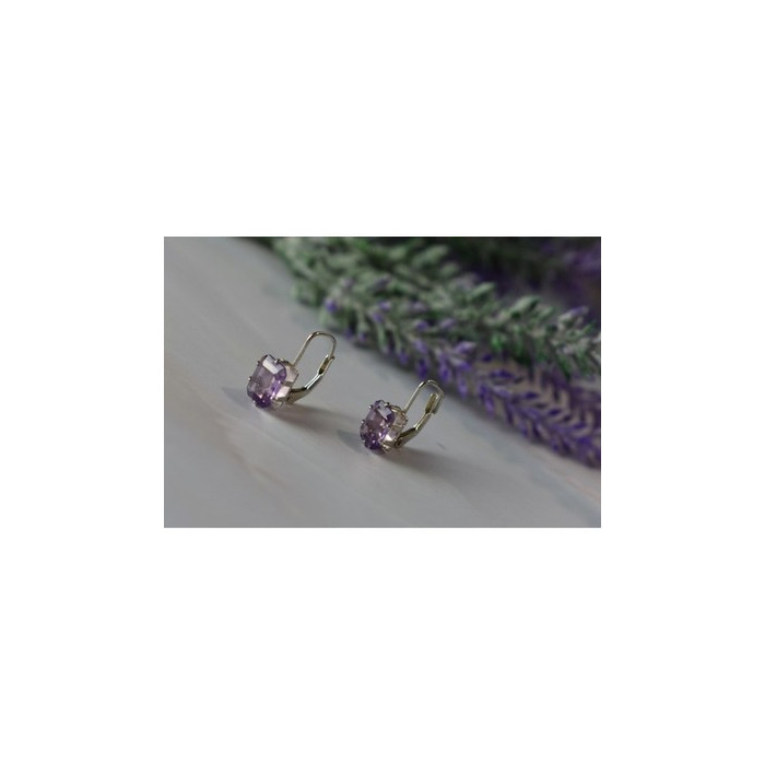 925 Sterling Silver Purple Tourmaline Earrings
