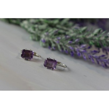 925 Sterling Silver Purple Tourmaline Earrings