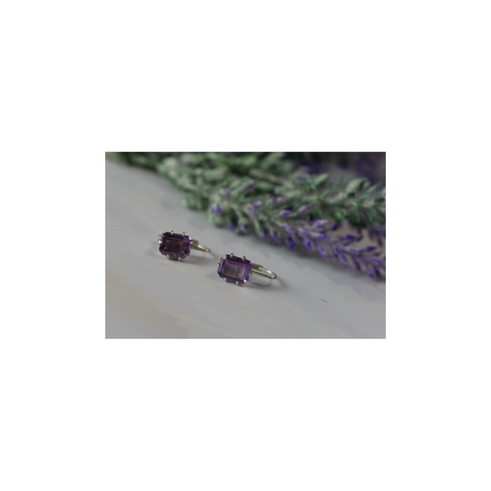 925 Sterling Silver Purple Tourmaline Earrings