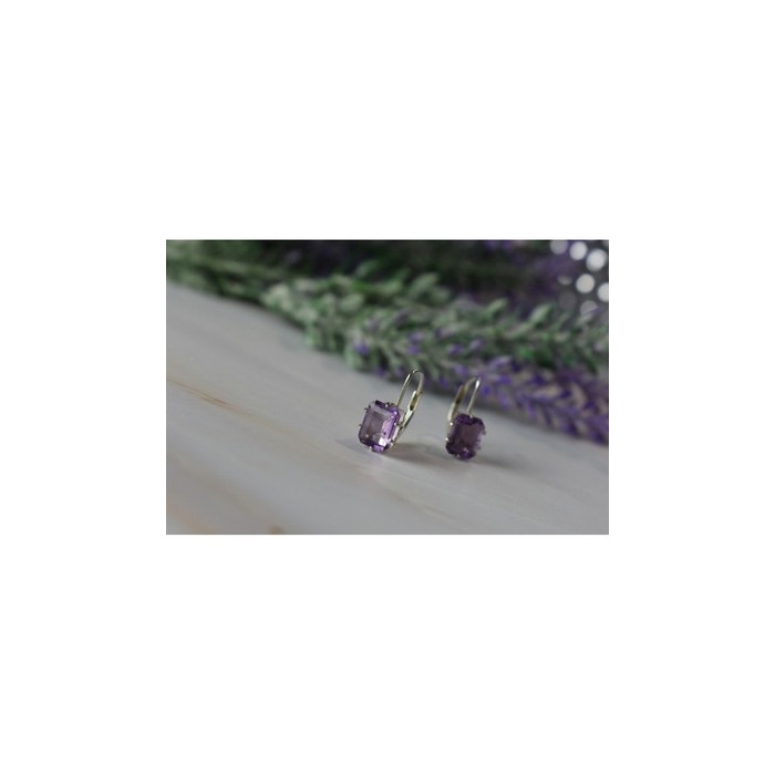 925 Sterling Silver Purple Tourmaline Earrings