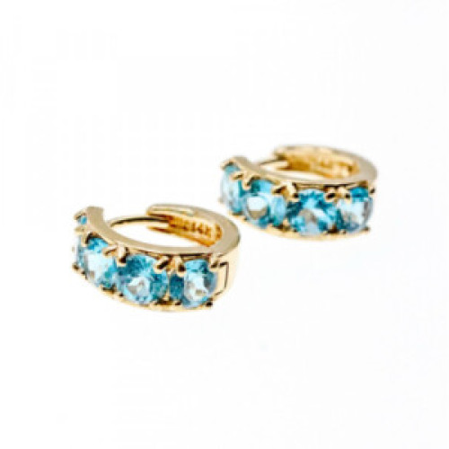 14K Yellow Gold Topaz Earrings