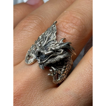 925 STERLING SILVER DRAGON RING SIZE 9