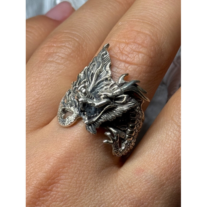 925 STERLING SILVER DRAGON RING SIZE 9