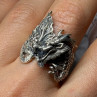925 Sterling Silver Dragon Ring Size 9