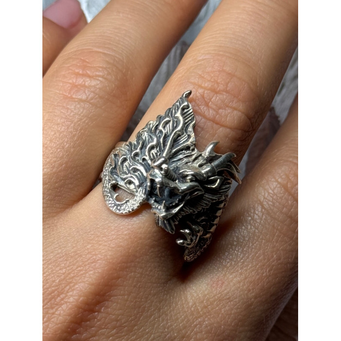 925 STERLING SILVER DRAGON RING SIZE 9