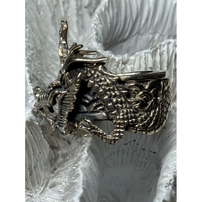 925 STERLING SILVER DRAGON RING SIZE 9