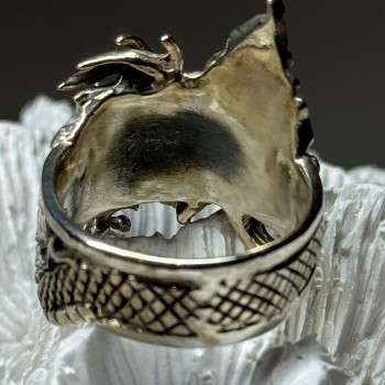 925 Sterling Silver Dragon Ring Size 9