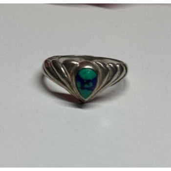 925 Sterling Silver Turquoise Ring Size 5.5