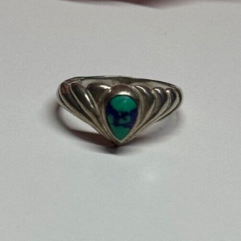 925 Sterling Silver Turquoise Ring Size 5.5