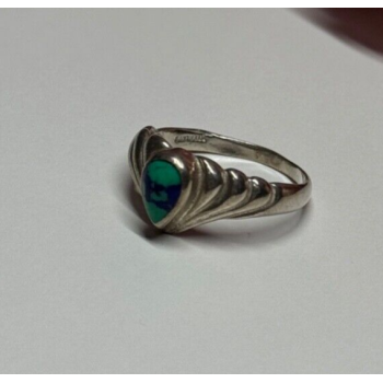 925 Sterling Silver Turquoise Ring Size 5.5