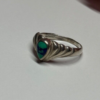 925 Sterling Silver Turquoise Ring Size 5.5