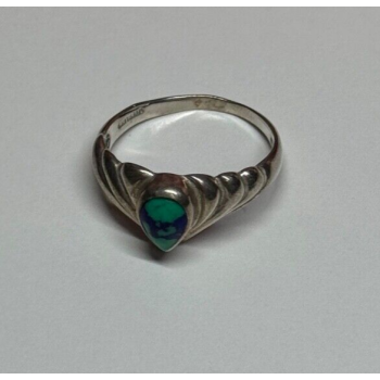 925 Sterling Silver Turquoise Ring Size 5.5