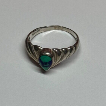 925 Sterling Silver Turquoise Ring Size 5.5