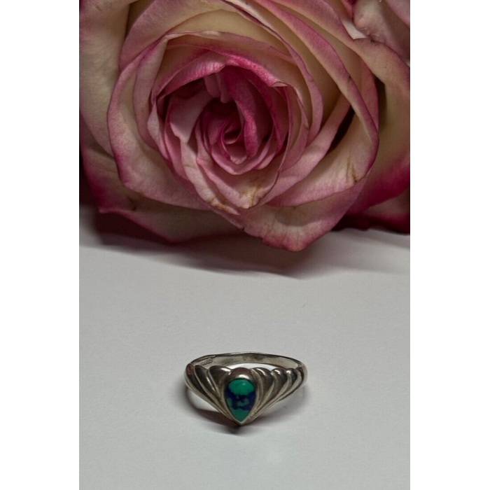 925 Sterling Silver Turquoise Ring Size 5.5