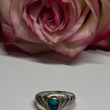 925 Sterling Silver Turquoise Ring Size 5.5