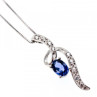 925 Sterling Silver London Blue & White Topaz Chain With Pendant