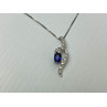 925 STERLING SILVER LONDON BLUE & WHITE TOPAZ CHAIN WITH PENDANT