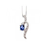 925 STERLING SILVER LONDON BLUE & WHITE TOPAZ CHAIN WITH PENDANT