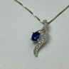 925 Sterling Silver London Blue & White Topaz Chain With Pendant