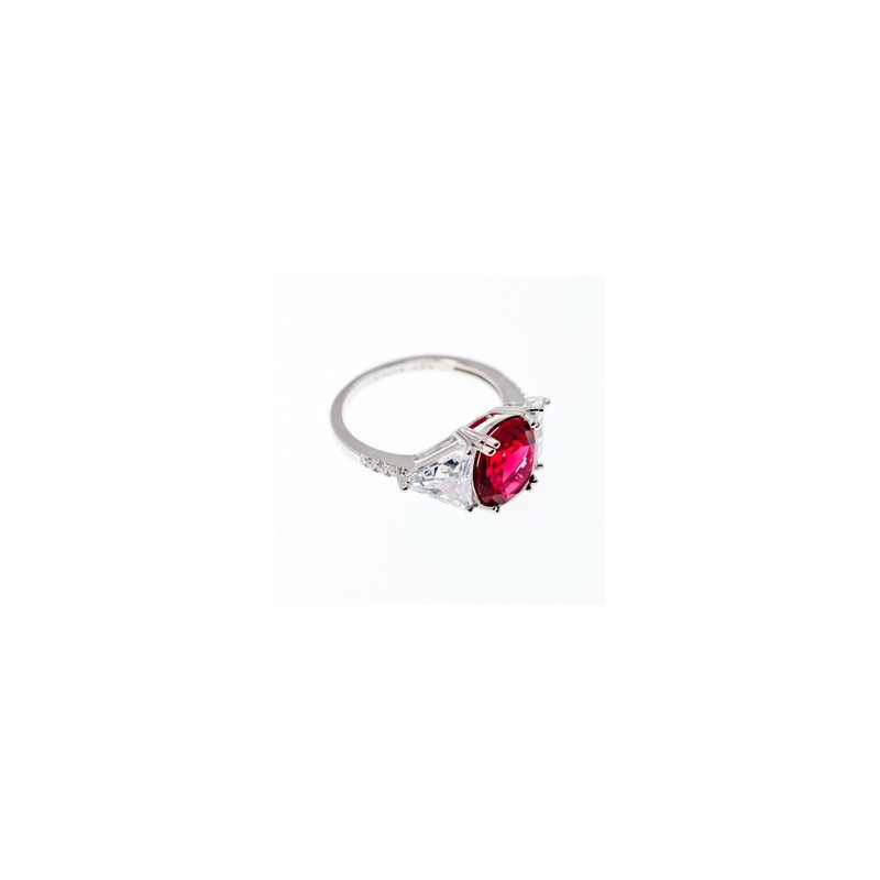 925 Sterling Silver Pink & White CZ Ring Size 12.5