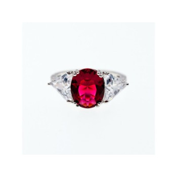 925 Sterling Silver Pink & White CZ Ring Size 12.5