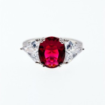 925 Sterling Silver Pink & White CZ Ring Size 12.5
