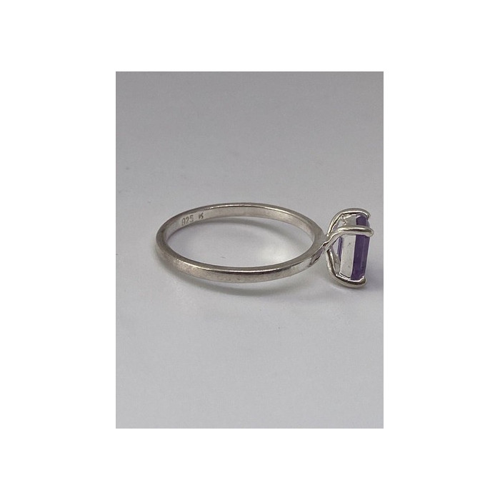 925 Sterling Silver Ring With Amethyst Size 6.75