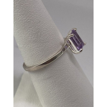 925 Sterling Silver Ring With Amethyst Size 6.75