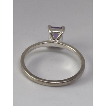 925 Sterling Silver Ring With Amethyst Size 6.75