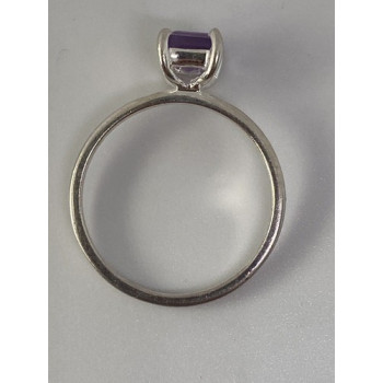 925 Sterling Silver Ring With Amethyst Size 6.75