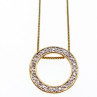 925 Sterling Silver Gold Plated White Sapphire Necklace Italy