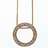 925 Sterling Silver Gold Plated White Sapphire Necklace Italy