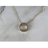 925 Sterling Silver Gold Plated White Sapphire Necklace Italy