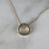 925 Sterling Silver Gold Plated White Sapphire Necklace Italy