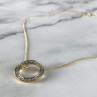 925 Sterling Silver Gold Plated White Sapphire Necklace Italy