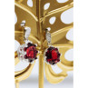 925 Sterling Silver Rubellite & CZ Earrings