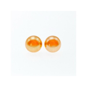 925 Sterling Silver Orange Pearls Stud Earrings