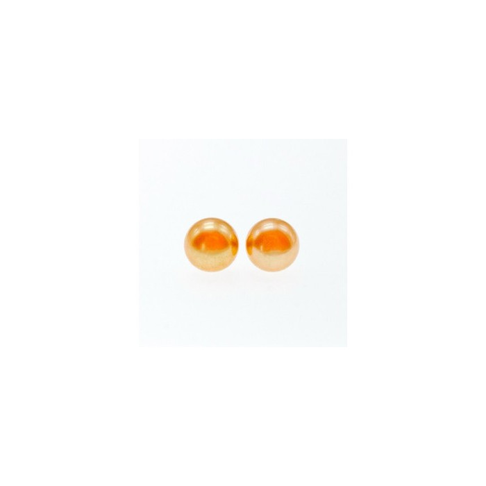 925 Sterling Silver Orange Pearls Stud Earrings