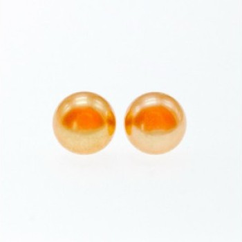 925 Sterling Silver Orange Pearls Stud Earrings