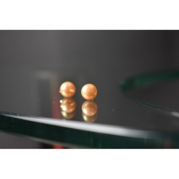 925 Sterling Silver Orange Pearls Stud Earrings