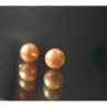 925 Sterling Silver Orange Pearls Stud Earrings