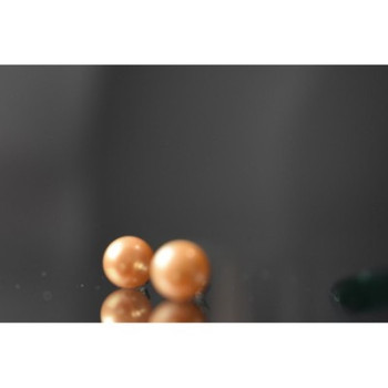 925 Sterling Silver Orange Pearls Stud Earrings