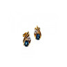 14K YELLOW GOLD SAPPHIRE & DIAMONDS EARRINGS